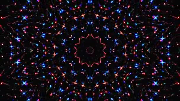Gyönyörű Absztrakt Kaleidoszkóp Amely Ragyog Egy Sugárzó Fény Amely Szabályozza — Stock videók