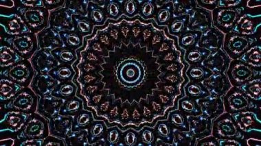 Parlayan güzel soyut bir kaleydoskop, ince hareketleri düzenleyen parlak bir ışık.