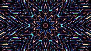 Parlayan güzel soyut bir kaleydoskop, ince hareketleri düzenleyen parlak bir ışık.