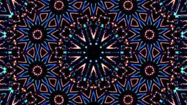 Parlayan güzel soyut bir kaleydoskop, ince hareketleri düzenleyen parlak bir ışık.