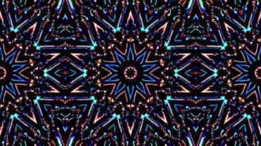 Parlayan güzel soyut bir kaleydoskop, ince hareketleri düzenleyen parlak bir ışık.