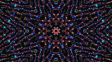 Kırmızı mavi renkli soyut Kaleydoskop deseni. Sihirli mandala. 4k