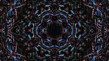 Parlayan güzel soyut bir kaleydoskop, ince hareketleri düzenleyen parlak bir ışık.