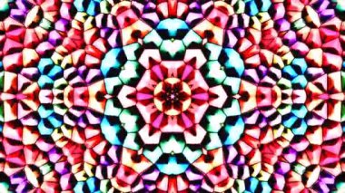 Parlayan güzel soyut bir kaleydoskop, ince hareketleri düzenleyen parlak bir ışık.