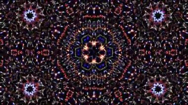 Parlayan güzel soyut bir kaleydoskop, ince hareketleri düzenleyen parlak bir ışık.