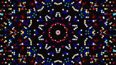 Parlayan güzel soyut bir kaleydoskop, ince hareketleri düzenleyen parlak bir ışık.