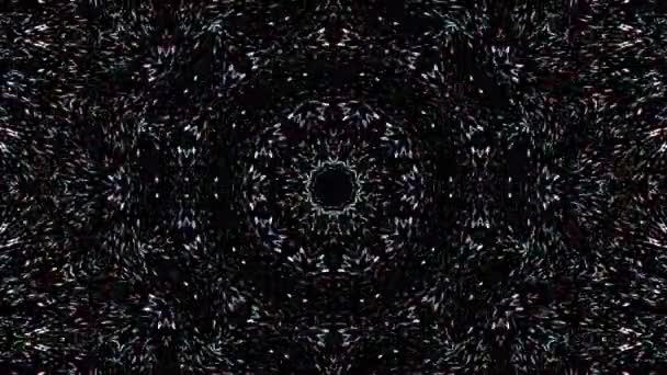 Lumină Abstractă Strălucitoare Care Guvernează Culoarea Completă Caleidoscop Fundal Negru — Videoclip de stoc