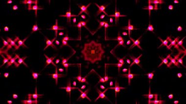 Tam rengi yöneten parlak soyut ışık, kaleydoskop, siyah arkaplan