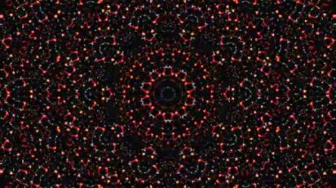 Tam rengi yöneten parlak soyut ışık, kaleydoskop, siyah arkaplan