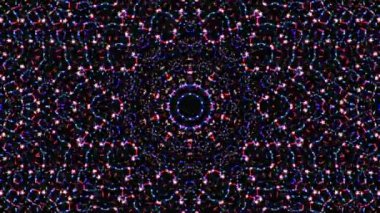 Kırmızı mavi renkli soyut Kaleydoskop deseni. Sihirli mandala. 4k