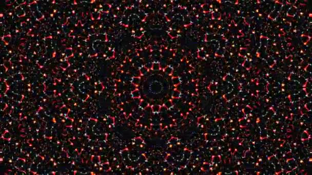 Φωτεινό Αφηρημένο Φως Που Διέπει Πλήρες Χρώμα Καλειδοσκόπιο Μαύρο Φόντο — Αρχείο Βίντεο