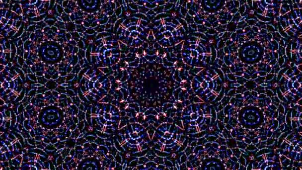 Helles Abstraktes Licht Voller Farbe Kaleidoskop Schwarzer Hintergrund — Stockvideo