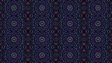 Tam rengi yöneten parlak soyut ışık, kaleydoskop, siyah arkaplan