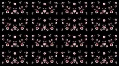 animasyonlu noktalar siyah arkaplanda renkli yanıp sönen ışıklar şeklinde