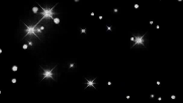 Animated Dots Shape Colorful Flashing Lights Black Background — Stock Video