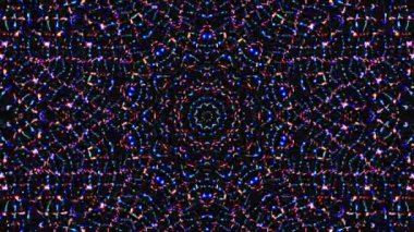 Tam rengi yöneten parlak soyut ışık, kaleydoskop, siyah arkaplan