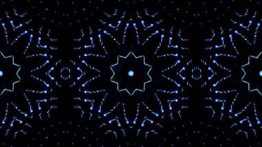 Tam rengi yöneten parlak soyut ışık, kaleydoskop, siyah arkaplan