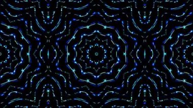 Tam rengi yöneten parlak soyut ışık, kaleydoskop, siyah arkaplan