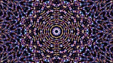 Tam rengi yöneten parlak soyut ışık, kaleydoskop, siyah arkaplan