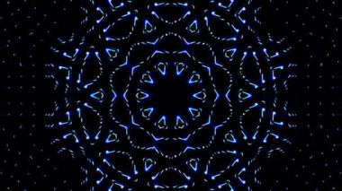 Tam rengi yöneten parlak soyut ışık, kaleydoskop, siyah arkaplan