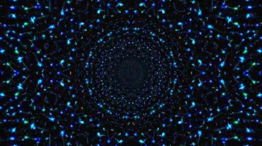 Kırmızı mavi renkli soyut Kaleydoskop deseni. Sihirli mandala. 4k