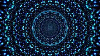 Kırmızı mavi renkli soyut Kaleydoskop deseni. Sihirli mandala. 4k