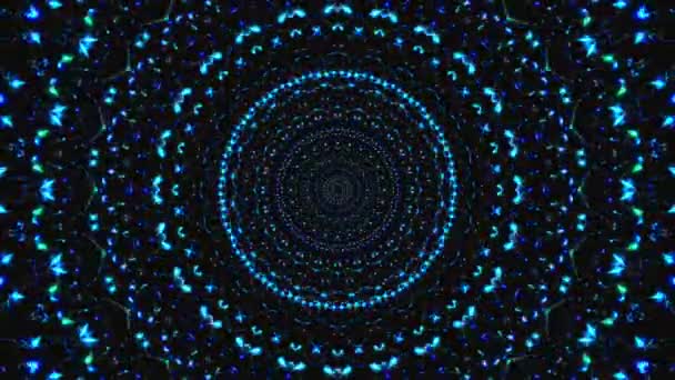 Abstract Kaleidoscoop Patroon Met Rood Blauwe Kleuren Magische Mandala — Stockvideo