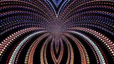 benekli çizgi şekilli renkli yanıp sönen ışıklar, siyah arkaplan üzerinde