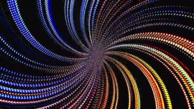 benekli çizgi şekilli renkli yanıp sönen ışıklar, siyah arkaplan üzerinde