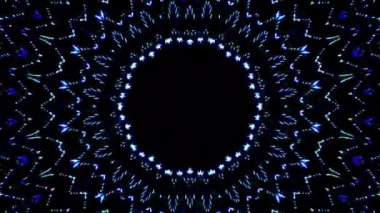 Kırmızı mavi renkli soyut Kaleydoskop deseni. Sihirli mandala. 4k