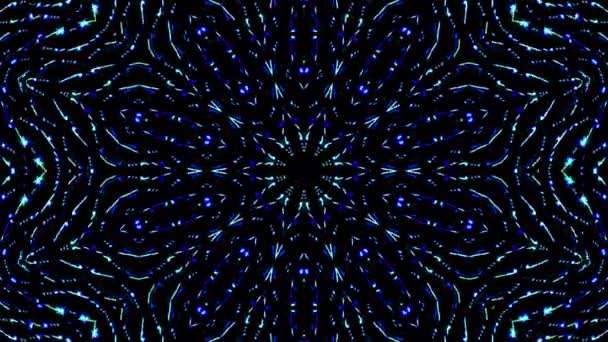Pola Kaleidoskop Abstrak Dengan Warna Biru Merah Mandala Sihir — Stok Video
