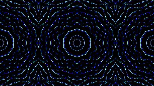 Αφηρημένη Μοτίβο Καλειδοσκόπιο Κόκκινο Μπλε Χρώμα Μαγικό Μαντάλα 4Ια — Αρχείο Βίντεο