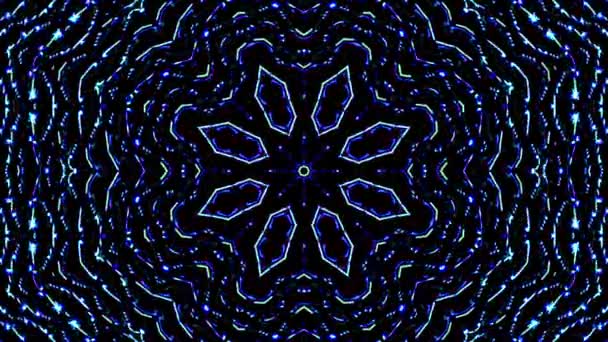Absztrakt Kaleidoszkóp Minta Piros Kék Színekkel Varázslatos Mandala — Stock videók
