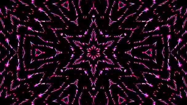 Abstraktní Kaleidoskop Vzor Červeně Modrými Barvami Magická Mandala — Stock video