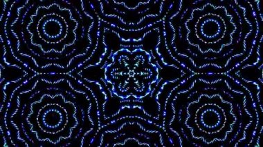 Kırmızı mavi renkli soyut Kaleydoskop deseni. Sihirli mandala. 4k