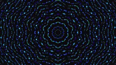 Kırmızı ve mavi renkli soyut Kaleydoskop deseni. Sihirli mandala. 4k