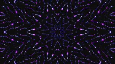 Kırmızı ve mavi renkli soyut Kaleydoskop deseni. Sihirli mandala. 4k