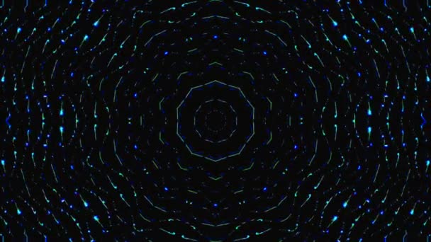 Abstract Kaleidoscoop Patroon Met Rode Blauwe Kleuren Magische Mandala — Stockvideo