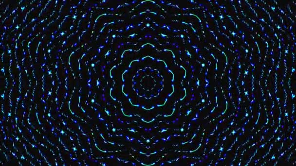 Abstract Kaleidoscope Pattern Red Blue Colors Magic Mandala — Stock Video