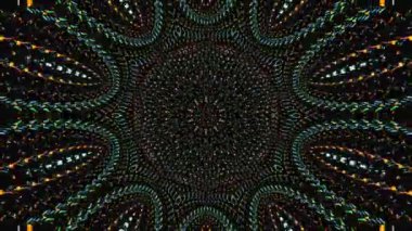 Kırmızı ve mavi renkli soyut Kaleydoskop deseni. Sihirli mandala. 4k