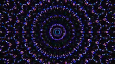 Kırmızı ve mavi renkli soyut Kaleydoskop deseni. Sihirli mandala. 4k
