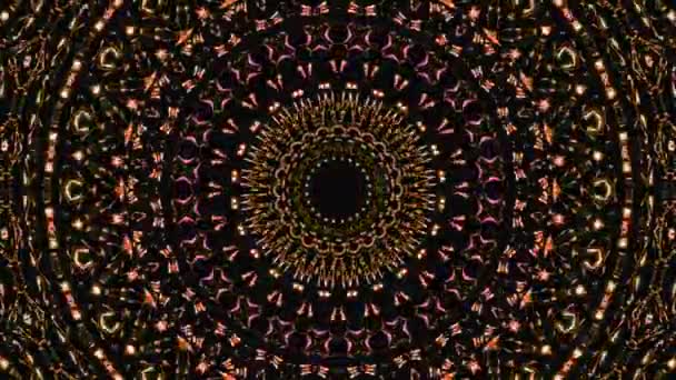 Abstraktní Kaleidoskop Vzor Červenými Modrými Barvami Magická Mandala — Stock video