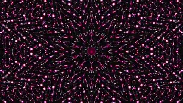 Absztrakt Kaleidoszkóp Minta Piros Kék Színekkel Varázslatos Mandala — Stock videók