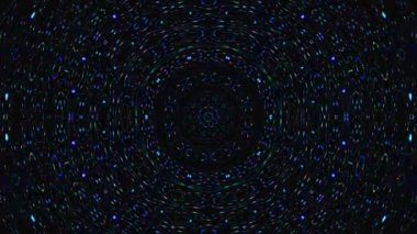 Kırmızı ve mavi renkli soyut Kaleydoskop deseni. Sihirli mandala. 4k