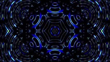 Kırmızı ve mavi renkli soyut Kaleydoskop deseni. Sihirli mandala. 4k