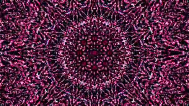 Abstrakti Kaleidoskooppi Kuvio Punainen Sininen Väri Magic Mandala — kuvapankkivideo