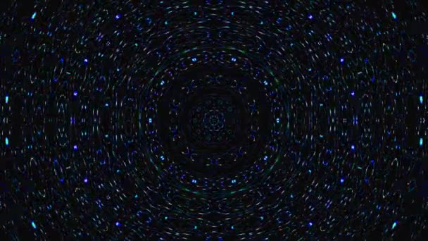 Caleidoscopio Abstracto Con Colores Rojo Azul Mandala Mágica — Vídeo de stock