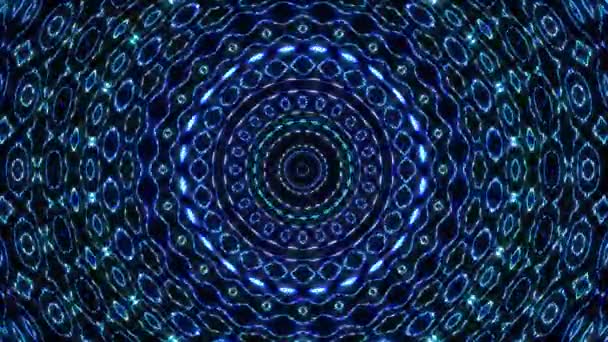 Abstract Kaleidoscope Pattern Red Blue Colors Magic Mandala — Stock Video