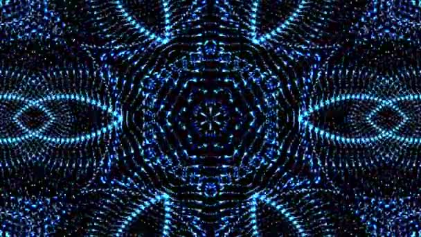 Pola Kaleidoskop Abstrak Dengan Warna Merah Dan Biru Mandala Sihir — Stok Video
