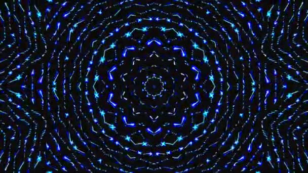 Abstract Kaleidoscoop Patroon Met Rode Blauwe Kleuren Magische Mandala — Stockvideo